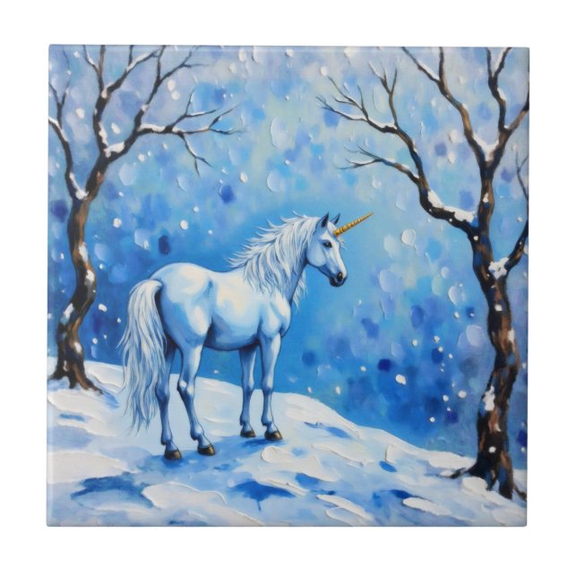 Winter Unicorn Tile (Front)