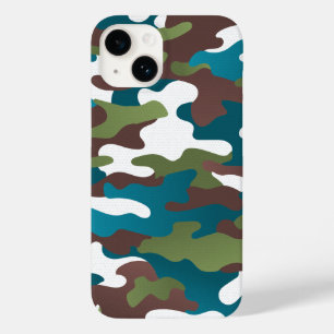 Winter Urban Camo White Brown Turquoise Case-Mate iPhone 14 Case