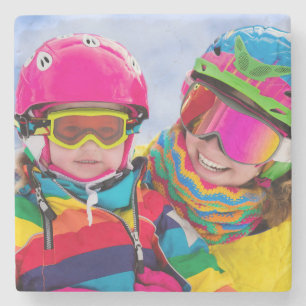 Winter Vacation Photo Stone Coaster