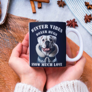 Winter Vibes Boxer Hugs Snow Much Love Coffee Mug