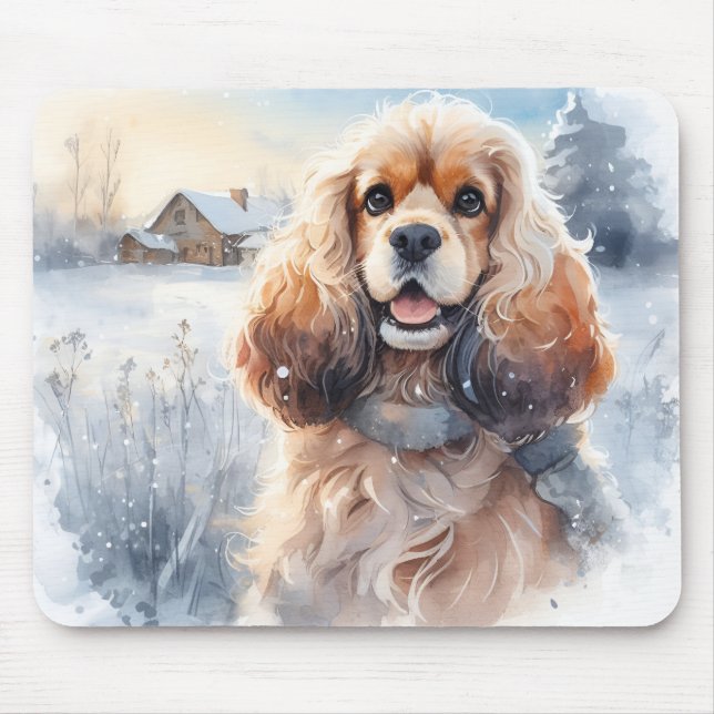  Winter Vibes Cocker -  Mouse Mat (Front)