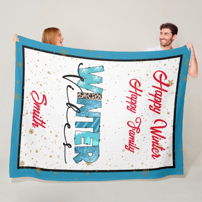 Winter Vibes Customise Fleece Blanket (In Situ)