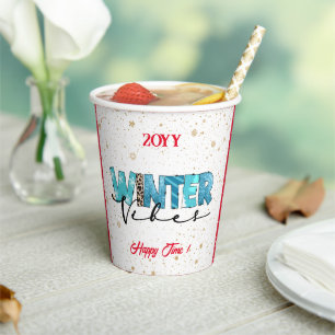 Winter Vibes Customize Paper Cups