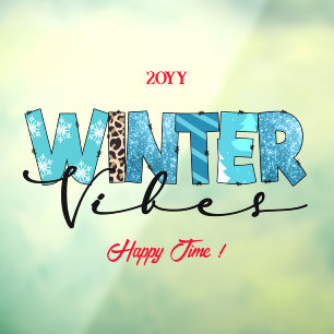 Winter Vibes Customize Window Cling