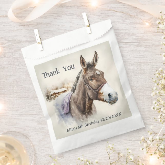 Winter vibes Donkey -  Birthday Party - Favour Bags (Clipped)