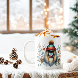 Winter Vibes Mandrill Monkey - Coffee Mug