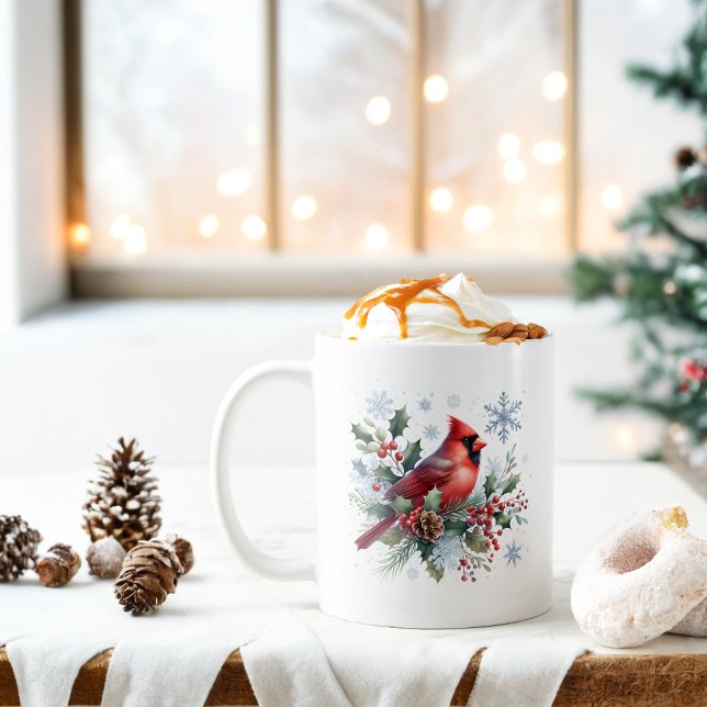 Winter Vibes Northern Cardinal -  Coffee Mug (Creator Uploaded)