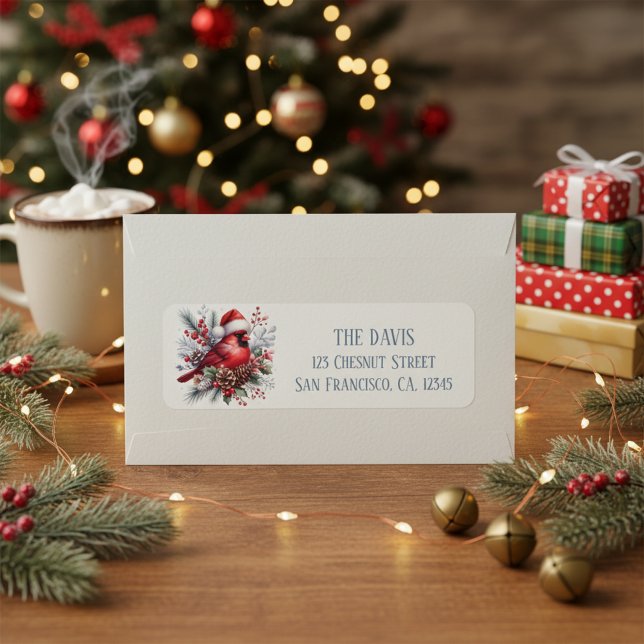 Winter Vibes Northern Cardinal - Return address  (Creator Uploaded)