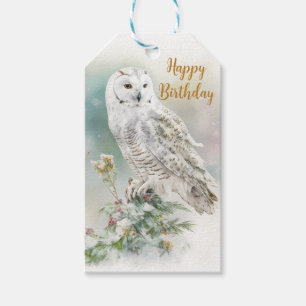Winter vibes Owl -  Birthday  Gift Tags