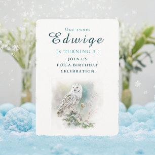 Winter vibes Owl - Birthday Invitation Card