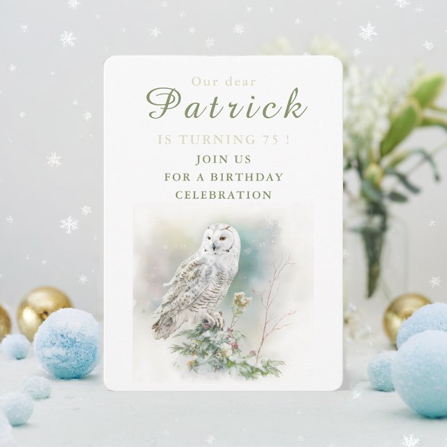 Winter vibes Owl - Birthday Invitation Card (Creator Uploaded)