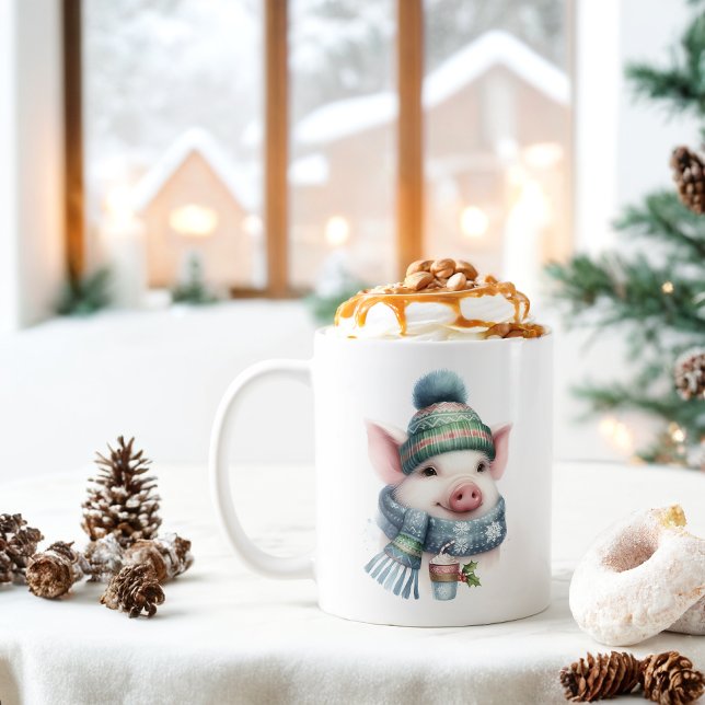 Winter Vibes Pig -  Coffee Mug (Creator Uploaded)