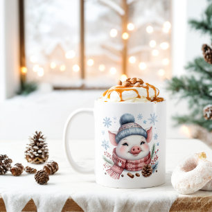 Winter Vibes Pig -  Coffee Mug