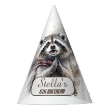 Winter Vibes Racoon - Birthday Party Hat