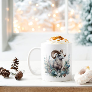 Winter Vibes Rocky Mountain Bighorn Sheep -  Coffee Mug