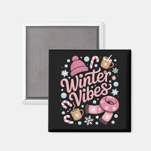 Winter Vibes Season Cold Weather Hello Winter Magnet