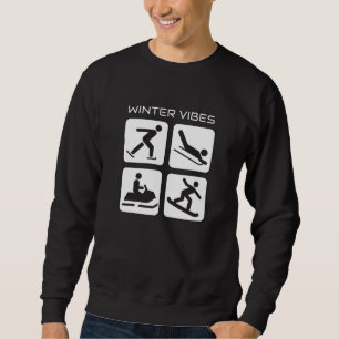winter vibes skate sled snowmobile sport icon sweatshirt