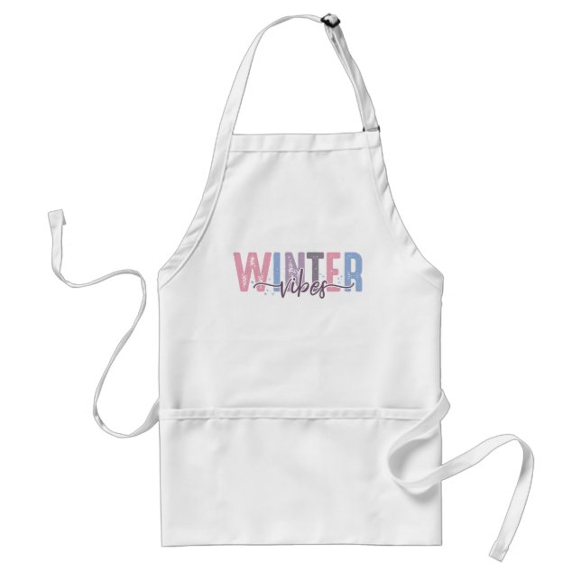 Winter Vibes - Soft Pastel Typography Standard Apron (Front)