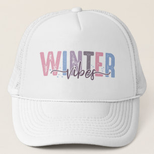 Winter Vibes - Soft Pastel Typography Trucker Hat