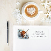 Winter Vibes Texas Longhorn - Return address