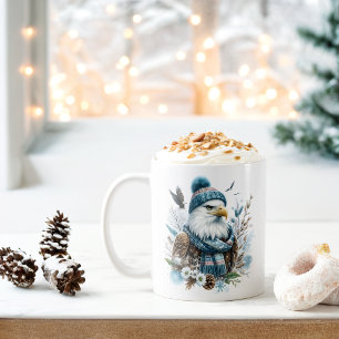 Winter Vibes Watercolor Bald Eagle - Coffee Mug