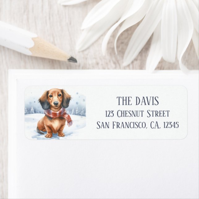 Winter Vibes Watercolor Dachshund -  (Insitu)