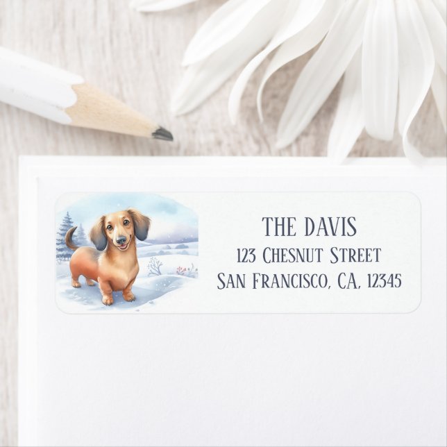 Winter Vibes Watercolor Dachshund -  (Insitu)