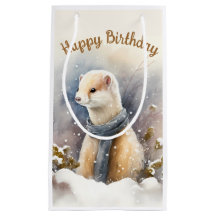 Winter vibes Watercolor Ermine -  Birthday Party -