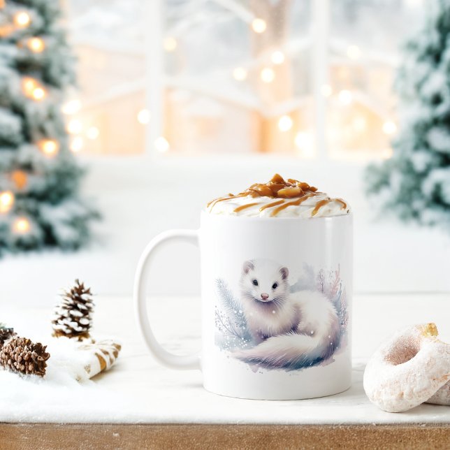 Winter Vibes Watercolor Ermine - Coffee Mug (Creator Uploaded)