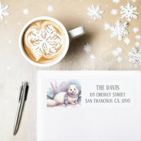 Winter Vibes Watercolor Ermine Return address