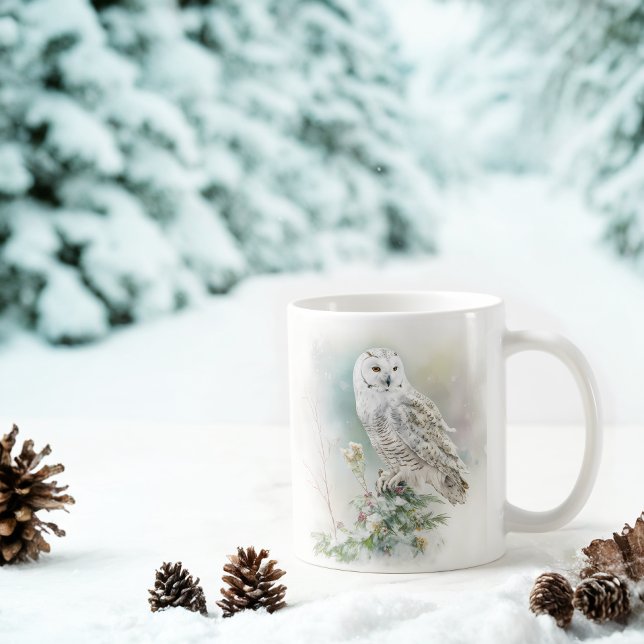 Winter Vibes Watercolor Owl Coffee Mug (Creator Uploaded)