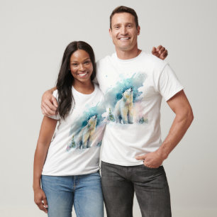 Winter Vibes Watercolor Polar Bear T-Shirt