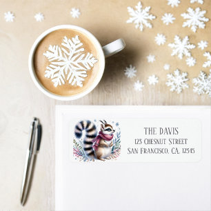Winter Vibes Watercolor Ringtail Return address 