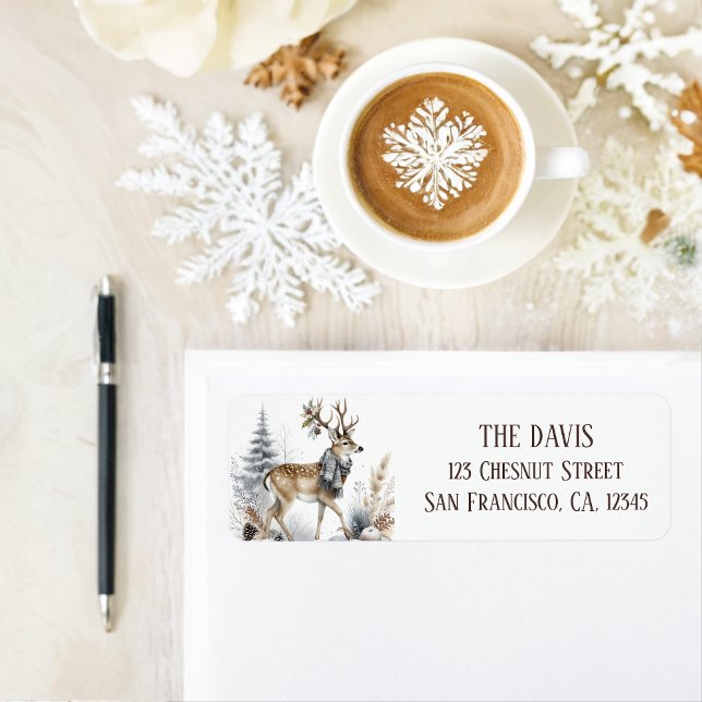 Winter Vibes White Tailed Deer Return address  (Creator Uploaded)