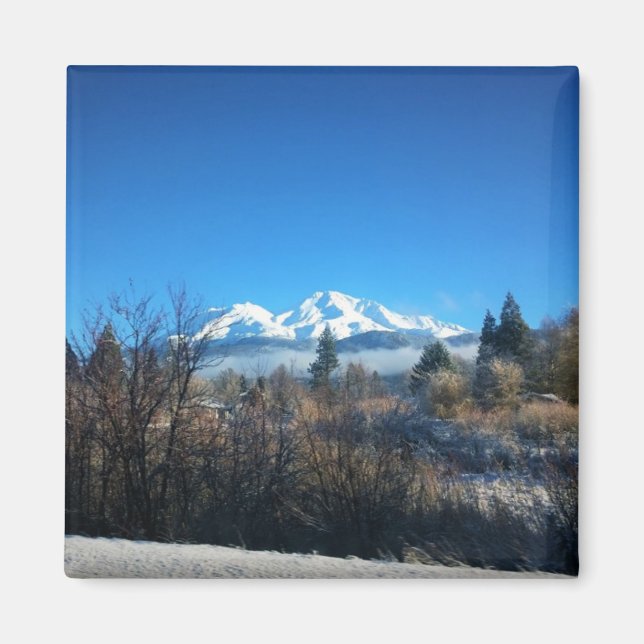 Winter View at Mount Shasta, CA Magnet (Front)