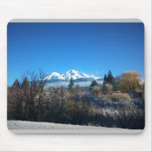Winter View at Mount Shasta, CA Mouse Mat