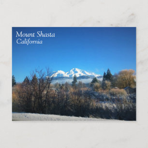 Winter View at Mount Shasta, CA Postcard