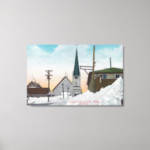 Winter View of Steadman Avenue Covered in Snow Canvas Print