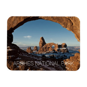 Winter View of Turret Arch from North WIndow Magnet