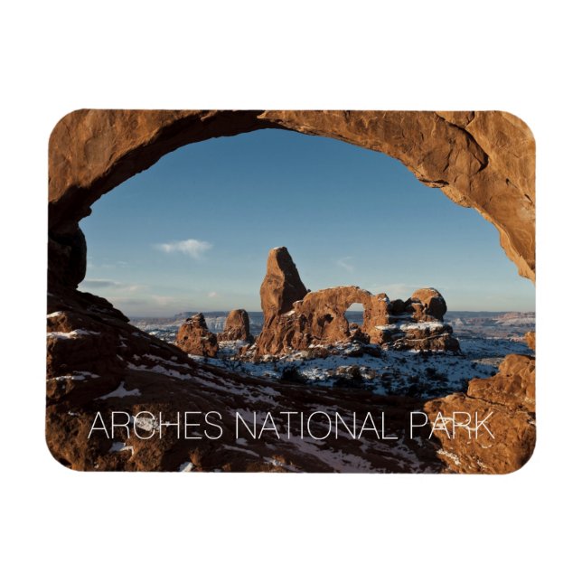 Winter View of Turret Arch from North WIndow Magnet (Horizontal)