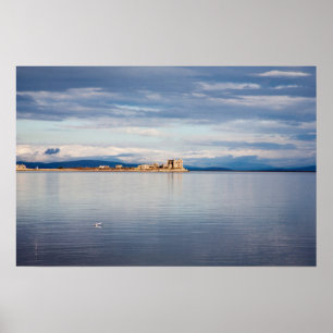 Winter view Piel Island Morecambe Bay Cumbria Poster
