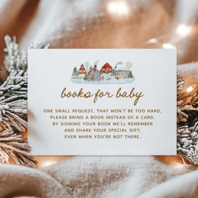 Winter Village Baby Shower Book Request  Enclosure Card (Creator Uploaded)