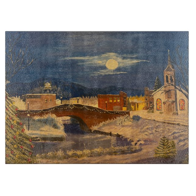 Winter Village, by Gary Poling Cutting Board (Front)