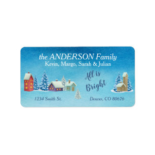 Winter Village Family Return Address Label