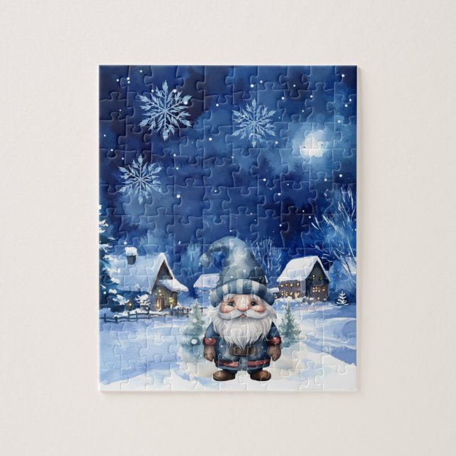 Winter Village & Gnome Jigsaw Puzzle (Vertical)