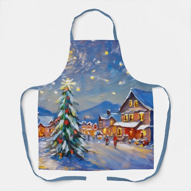 Winter Village Holiday Apron (Front)
