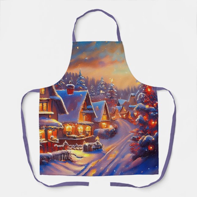 Winter Village Holiday Apron (Front)