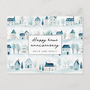 Winter Village Home Anniversary Realtor Postcard