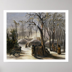 Winter Village of the Minatarres Poster