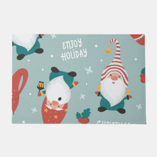 Winter Village Scene Merry Christmas, New Year    Doormat